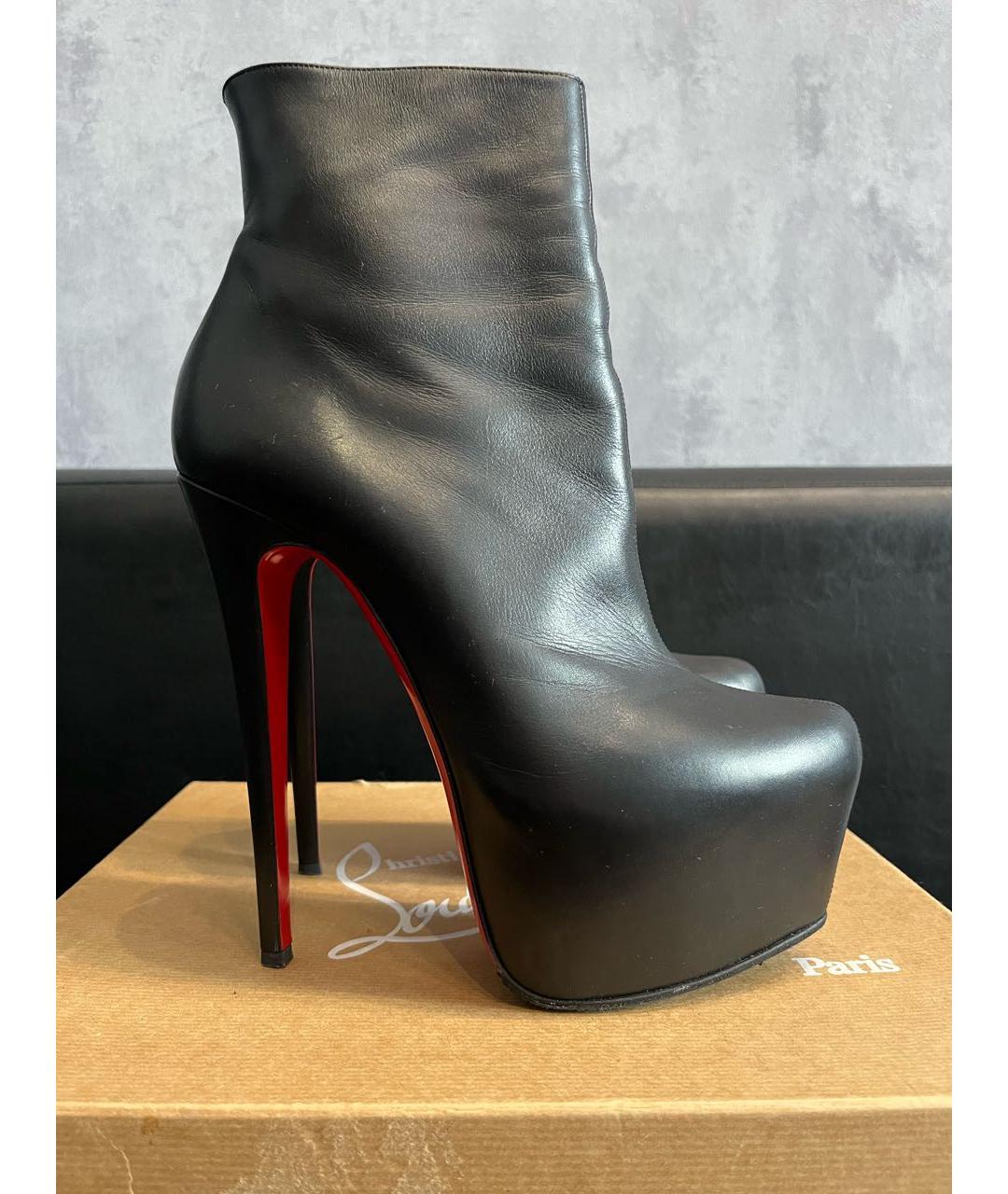 CHRISTIAN LOUBOUTIN Черные кожаные ботильоны, фото 9