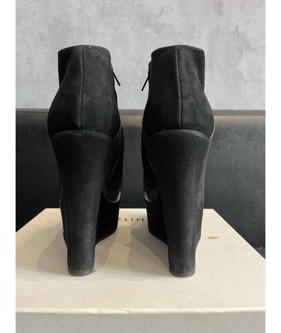 CELINE Черные кожаные ботильоны, фото 6