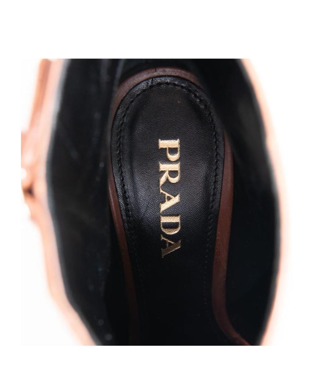 PRADA Коричневые кожаные ботильоны, фото 5