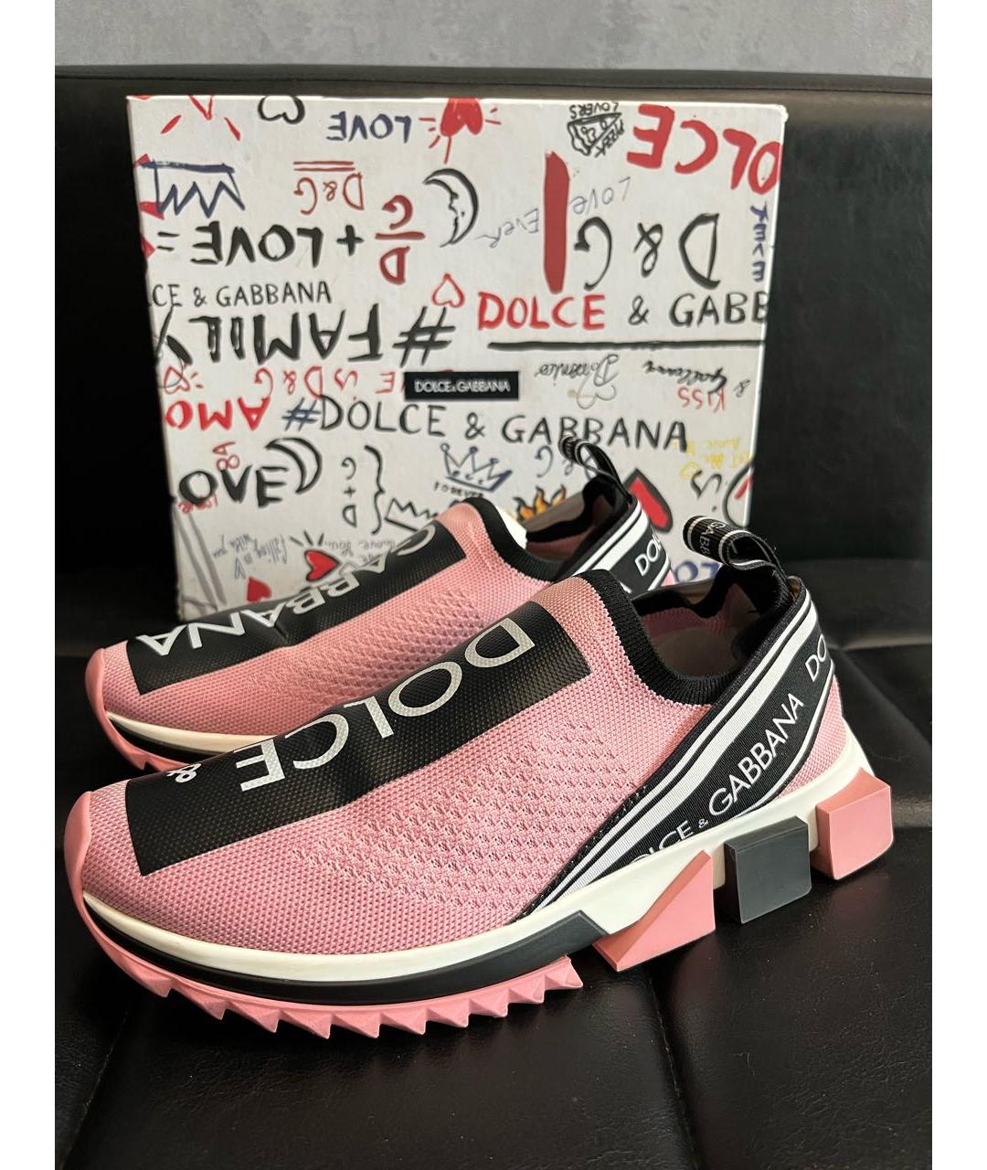 DOLCE&GABBANA Розовые кроссовки, фото 2