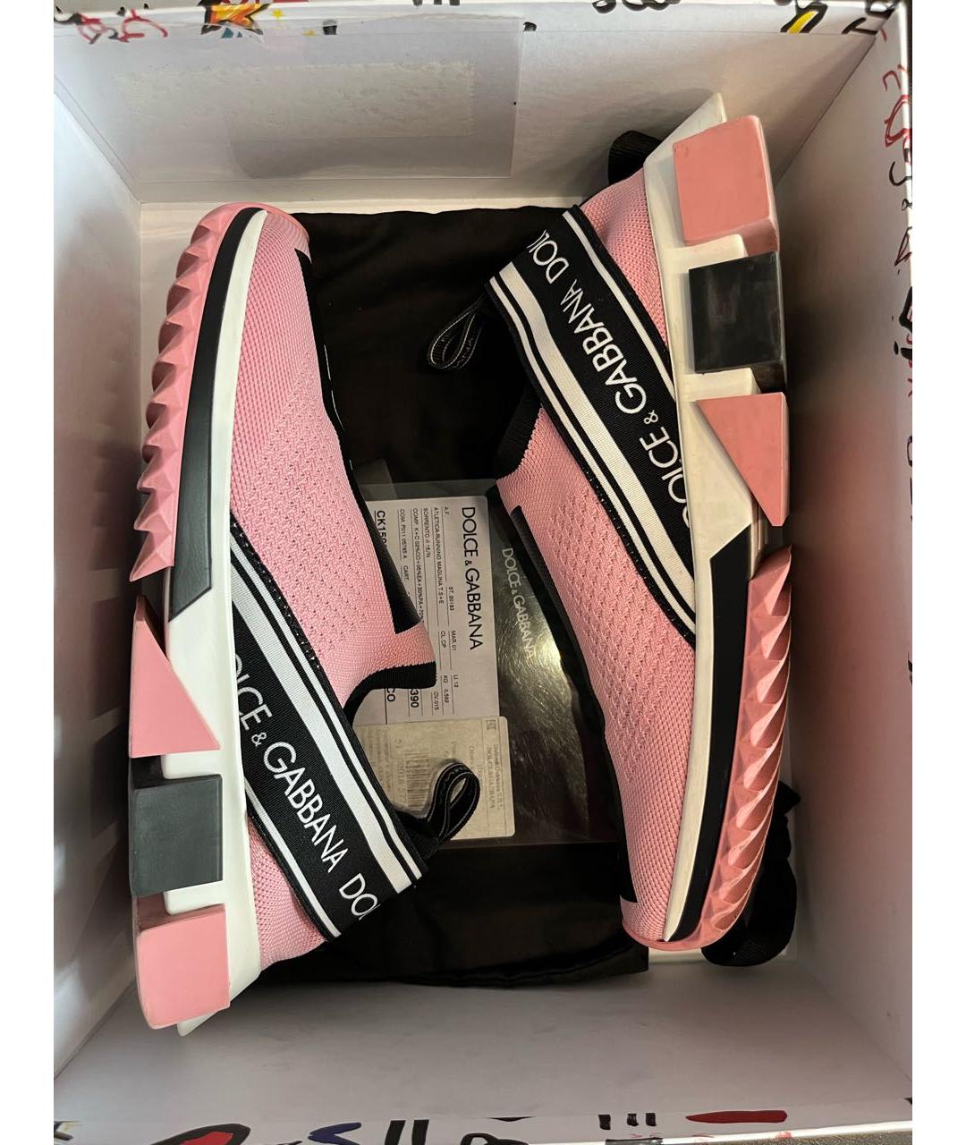 DOLCE&GABBANA Розовые кроссовки, фото 8