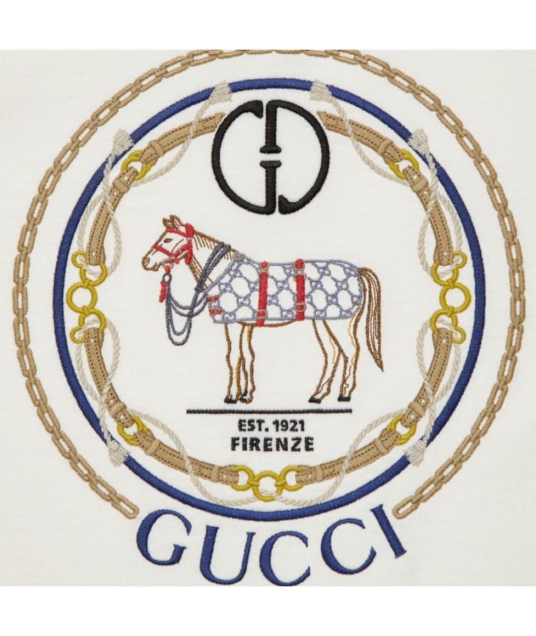 GUCCI Белая хлопковая футболка, фото 2