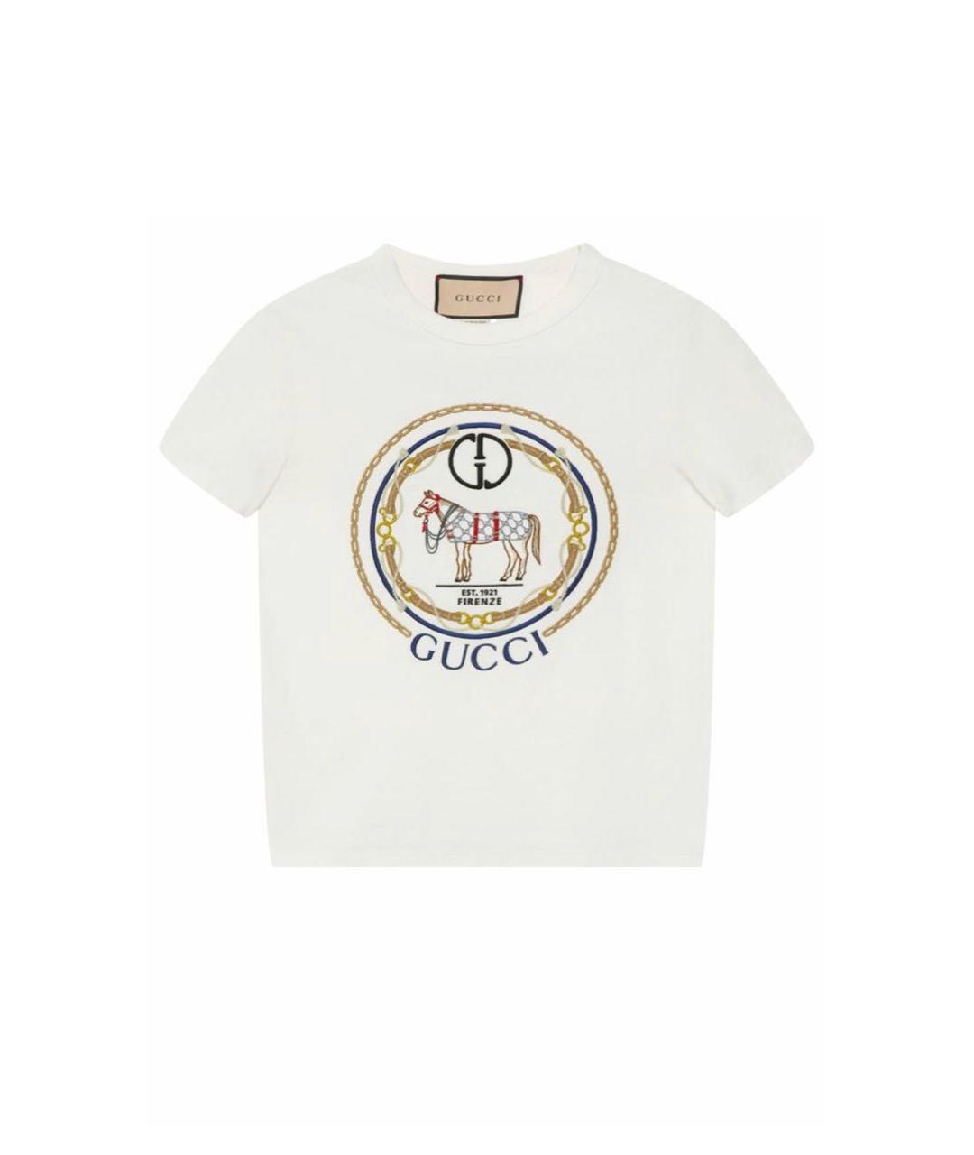 GUCCI Белая хлопковая футболка, фото 1