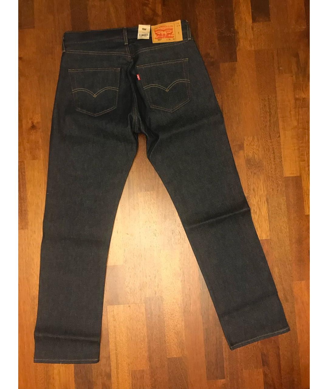 LEVI'S Темно-синие хлопковые прямые джинсы, фото 2