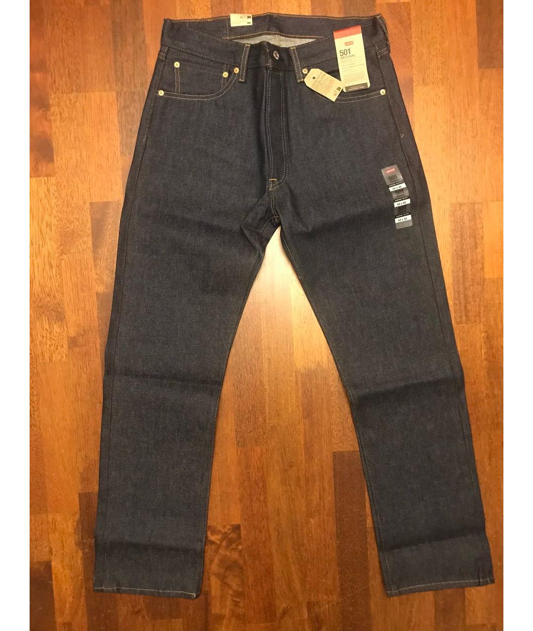 LEVI'S Темно-синие хлопковые прямые джинсы, фото 9