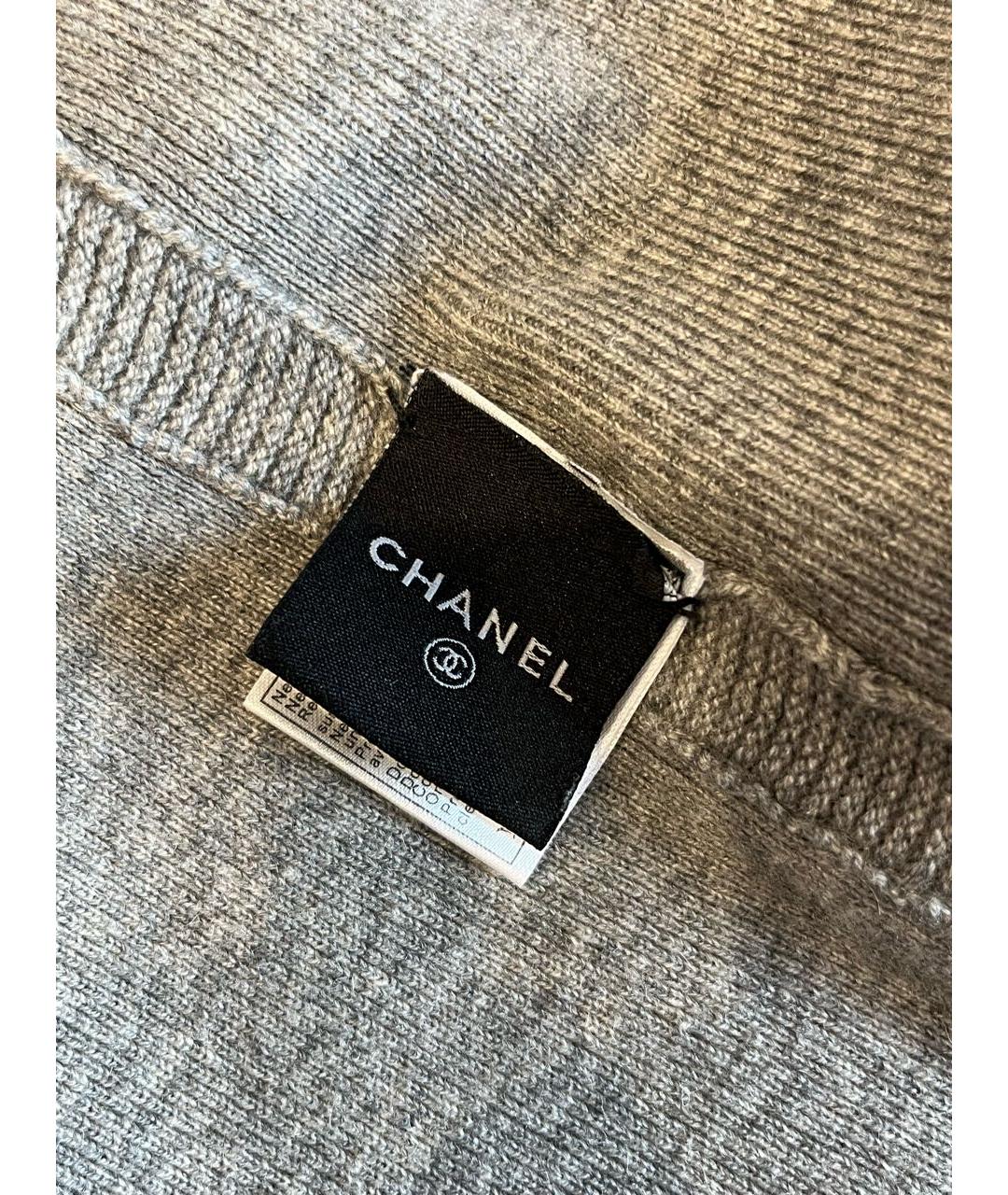 CHANEL Серый шерстяной кардиган, фото 8