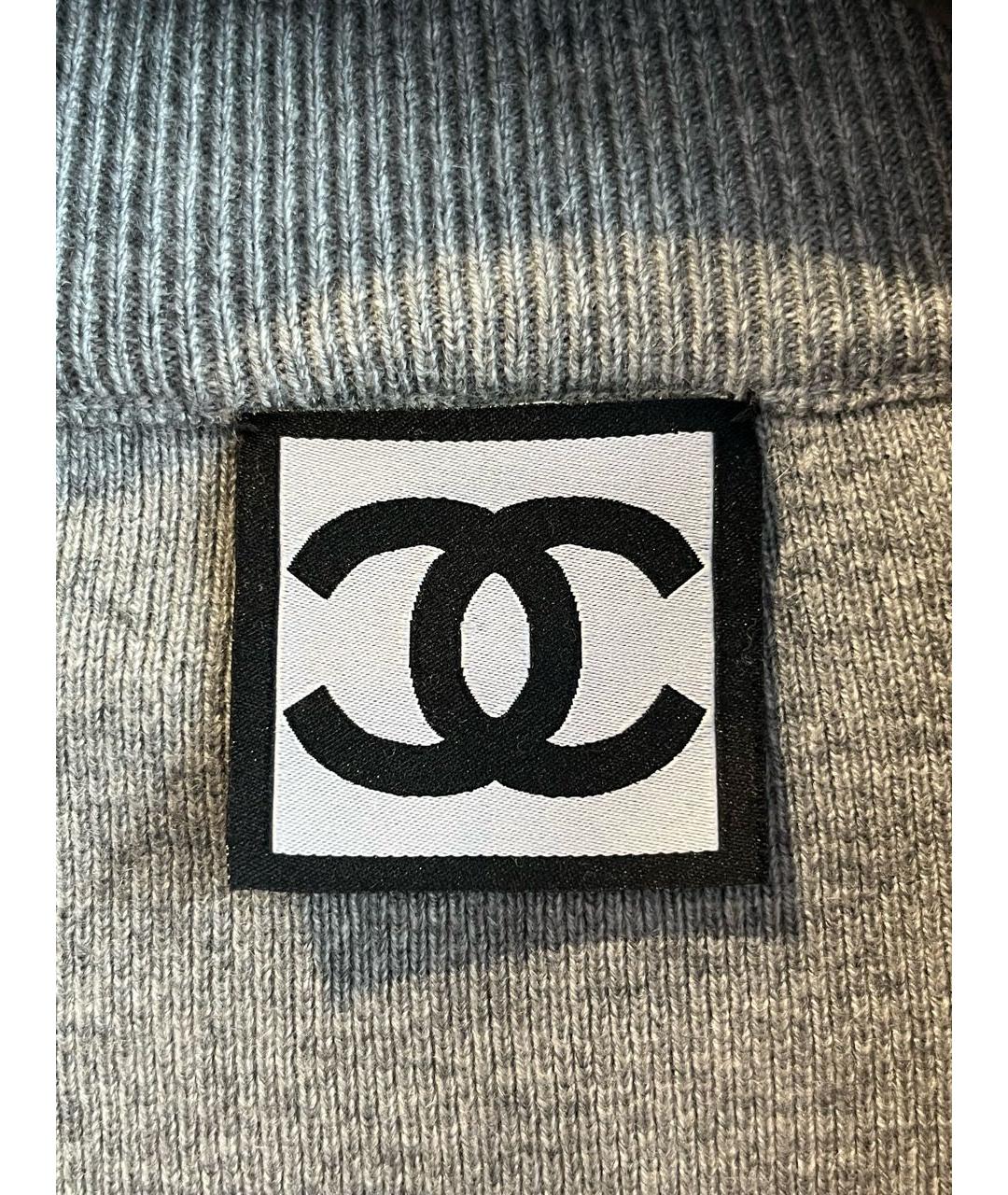 CHANEL Серый шерстяной кардиган, фото 5