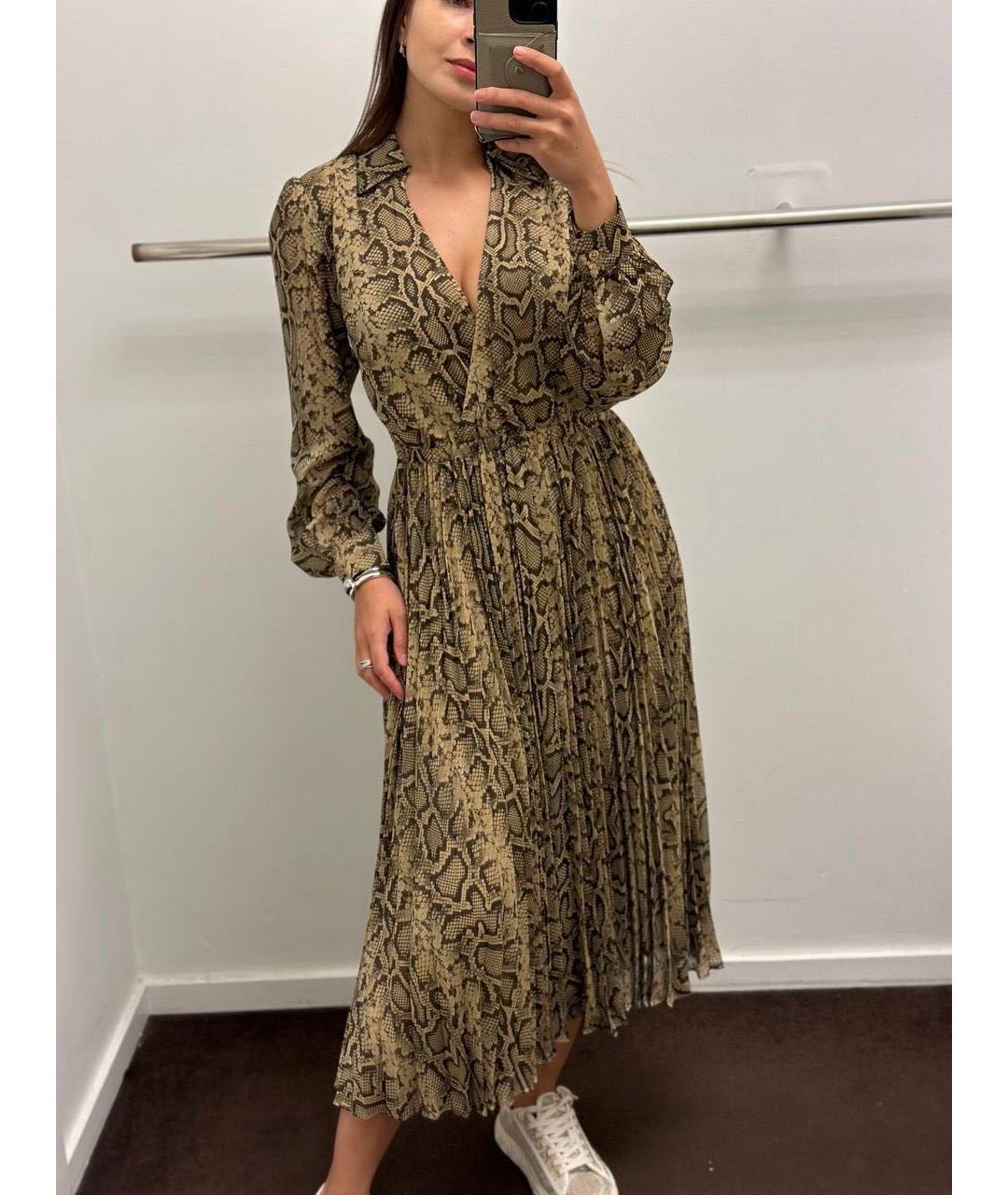 MICHAEL KORS Коричневое полиэстеровое коктейльное платье, фото 3
