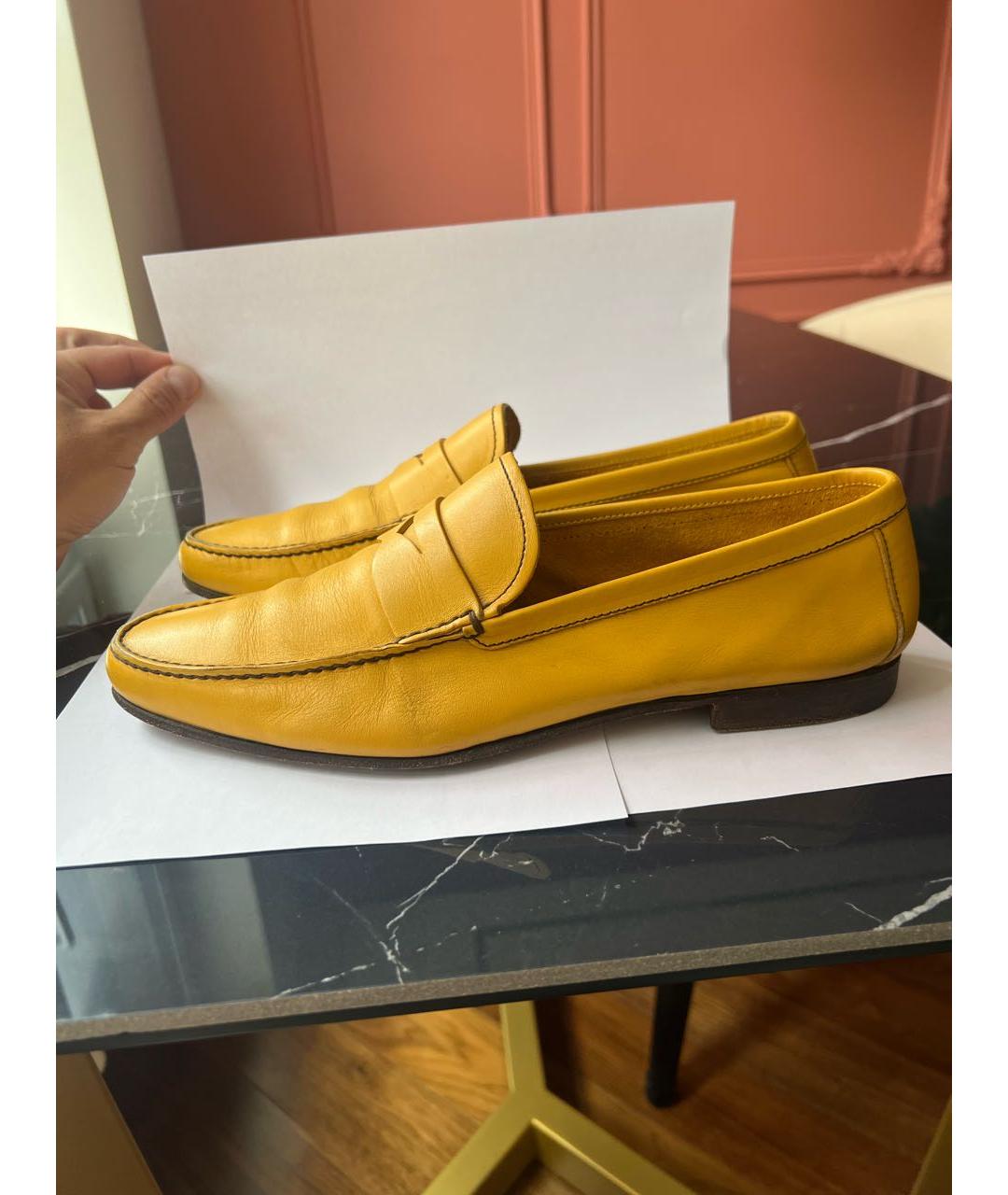 PRADA Желтые кожаные лоферы, фото 6