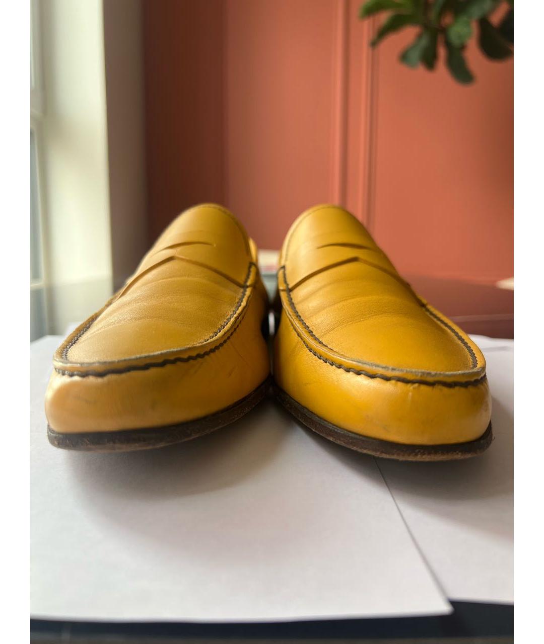 PRADA Желтые кожаные лоферы, фото 2