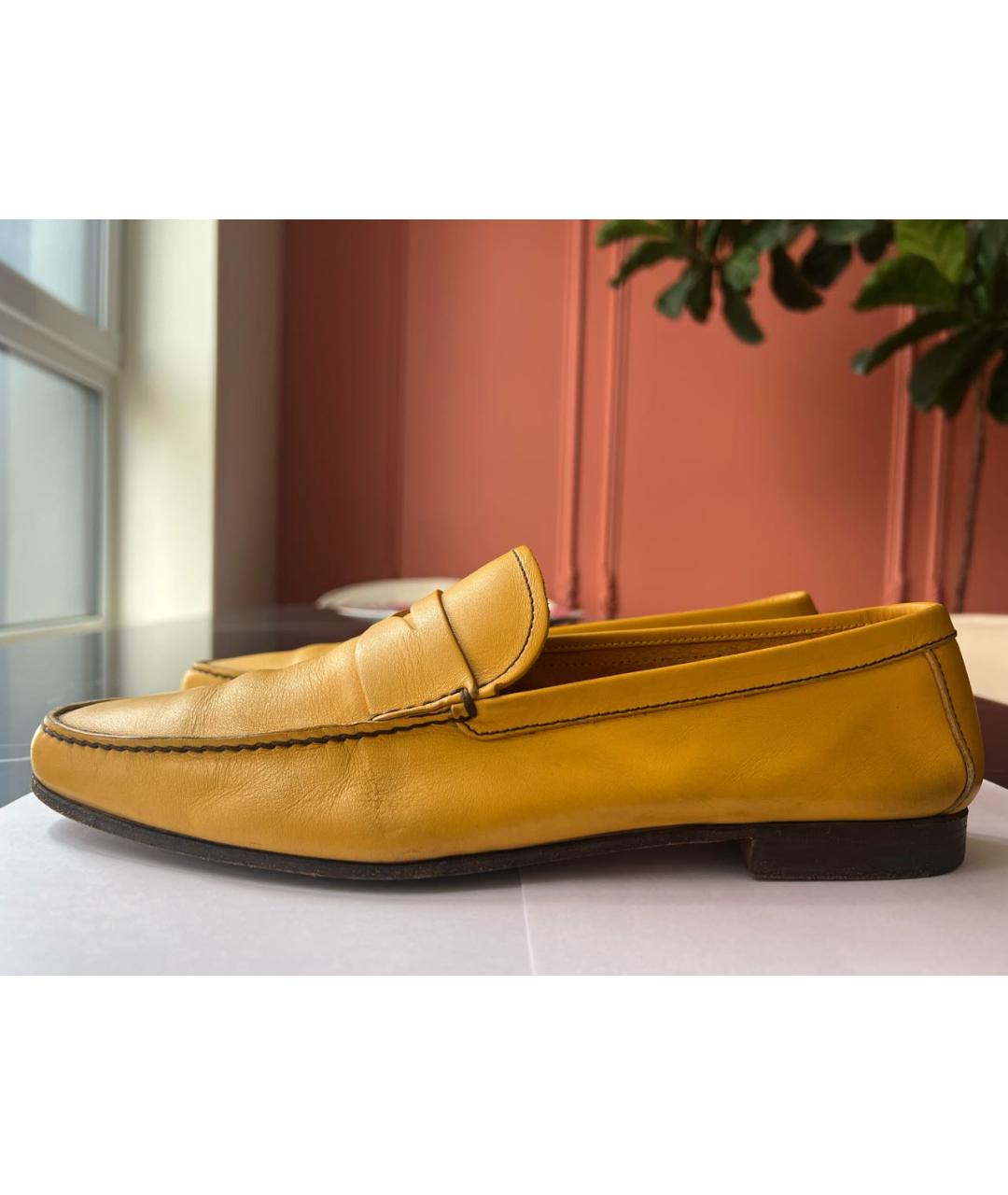 PRADA Желтые кожаные лоферы, фото 5