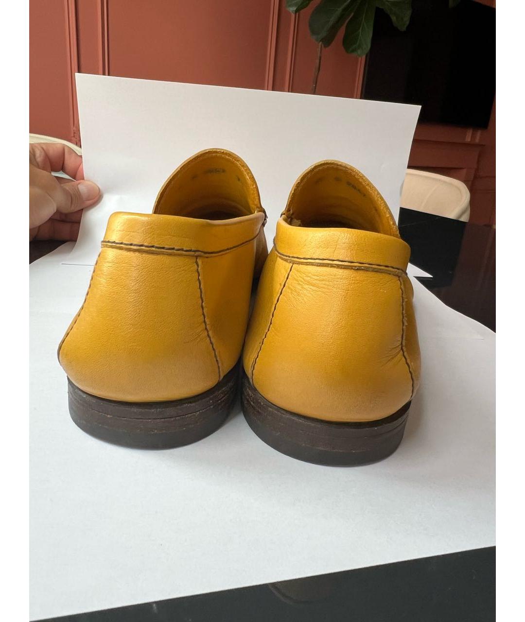 PRADA Желтые кожаные лоферы, фото 4