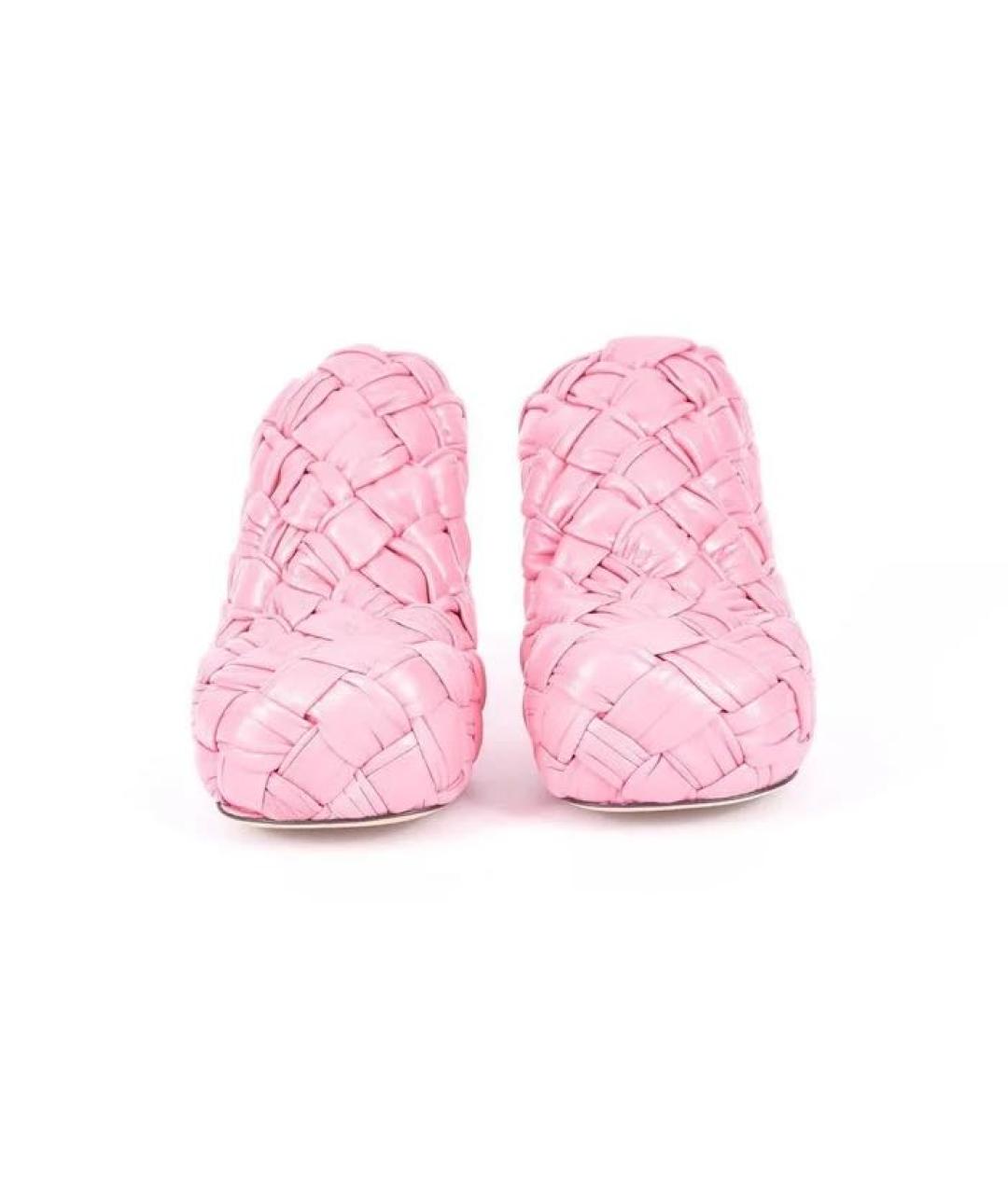 BOTTEGA VENETA Розовые кожаные сабо, фото 2