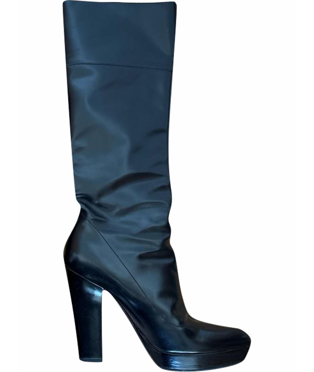 GUCCI Черные кожаные сапоги, фото 1