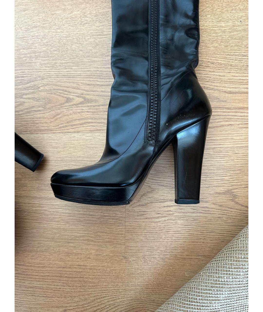 GUCCI Черные кожаные сапоги, фото 5