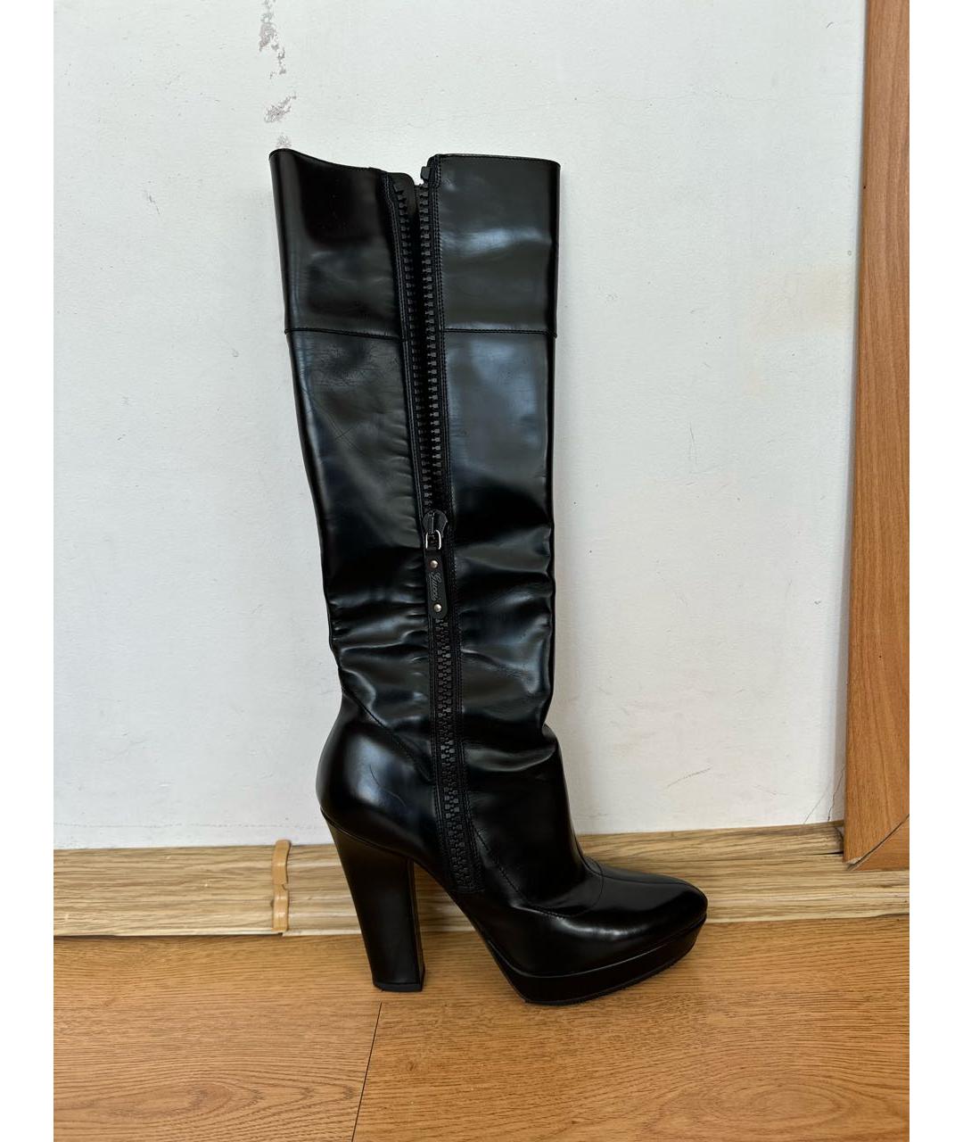 GUCCI Черные кожаные сапоги, фото 7