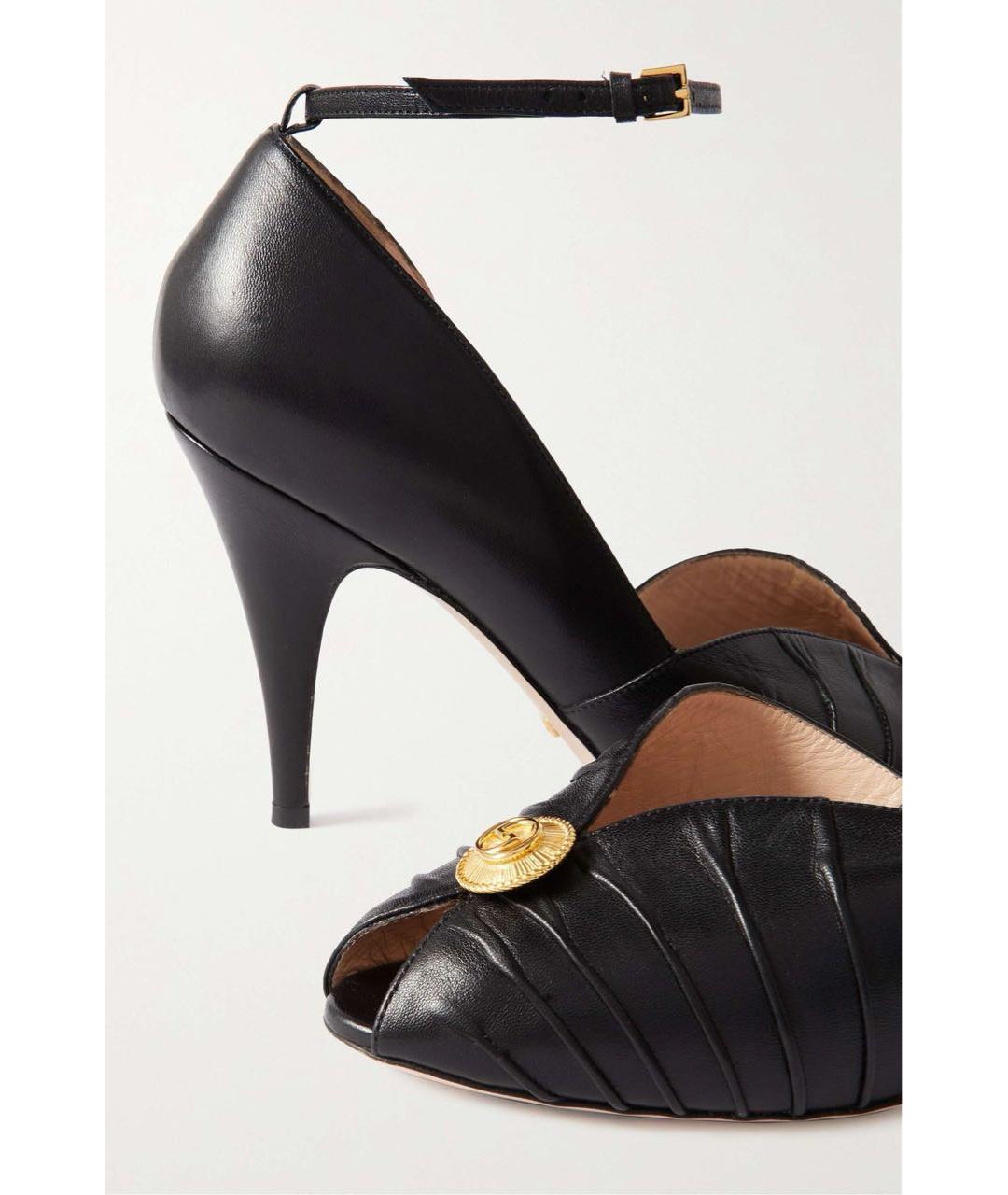 GUCCI Черные кожаные туфли, фото 3