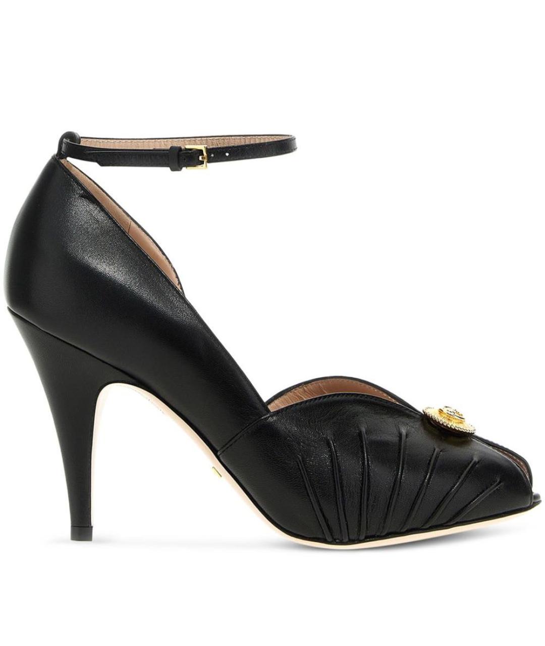 GUCCI Черные кожаные туфли, фото 4