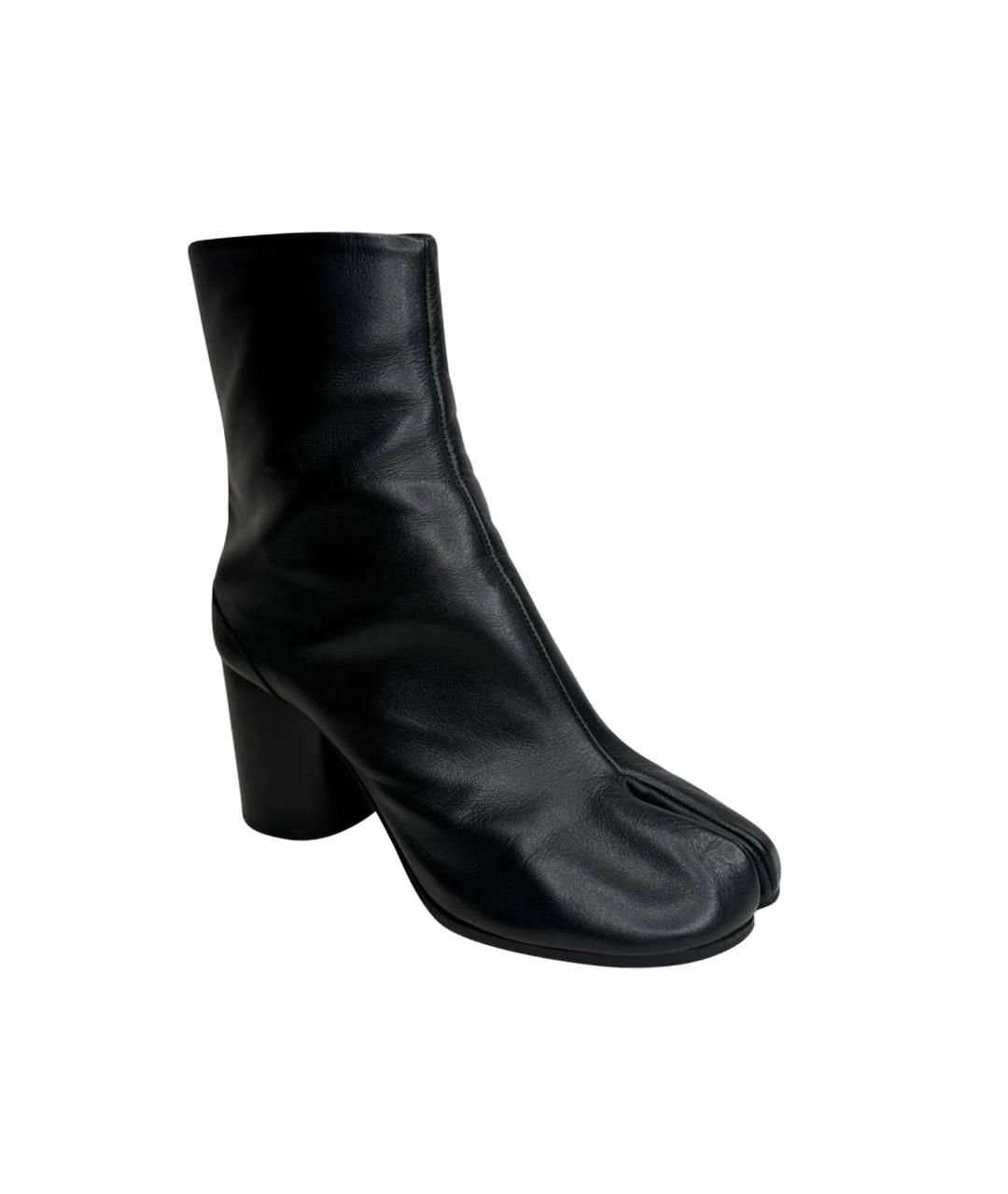MAISON MARGIELA Черные кожаные ботильоны, фото 1