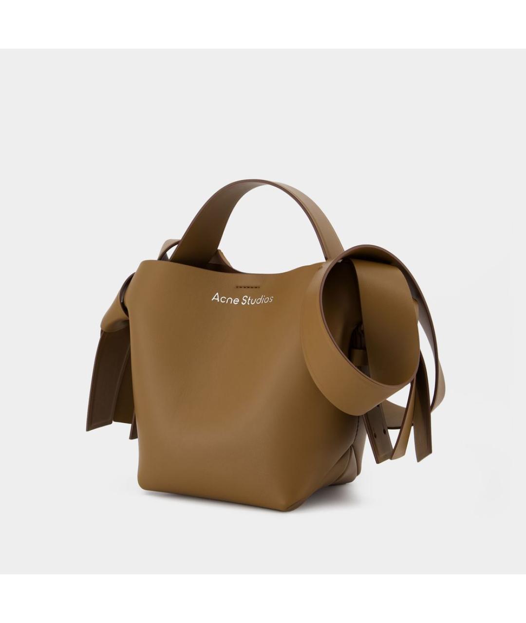 ACNE STUDIOS Хаки кожаная сумка тоут, фото 2