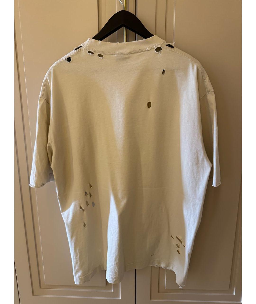 BALENCIAGA Бежевая хлопковая футболка, фото 2