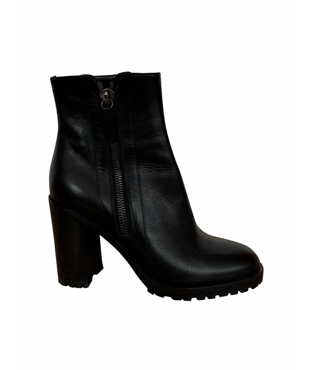 GIANVITO ROSSI Черные кожаные ботильоны, фото 1