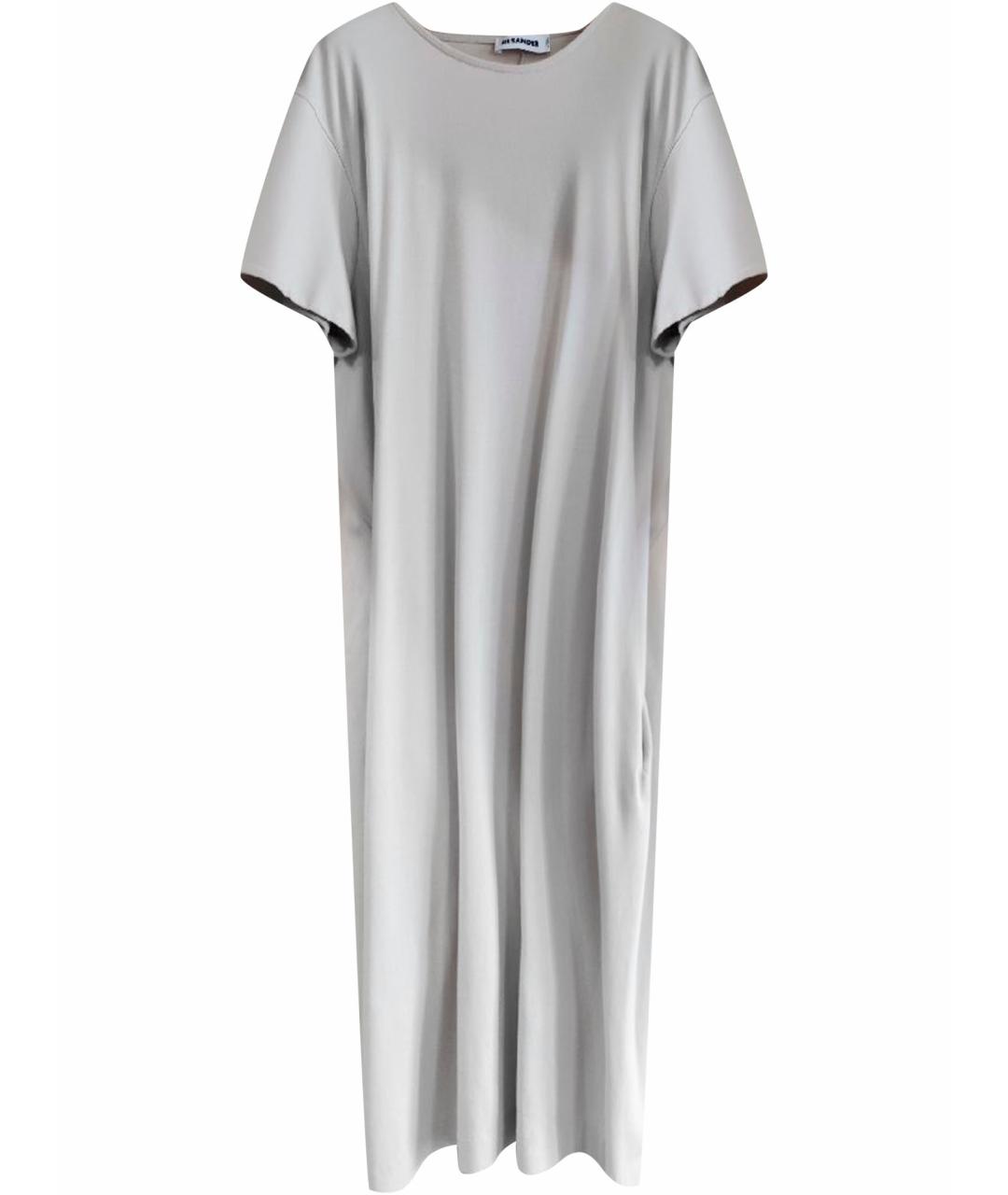 JIL SANDER Бежевое хлопковое повседневное платье, фото 1