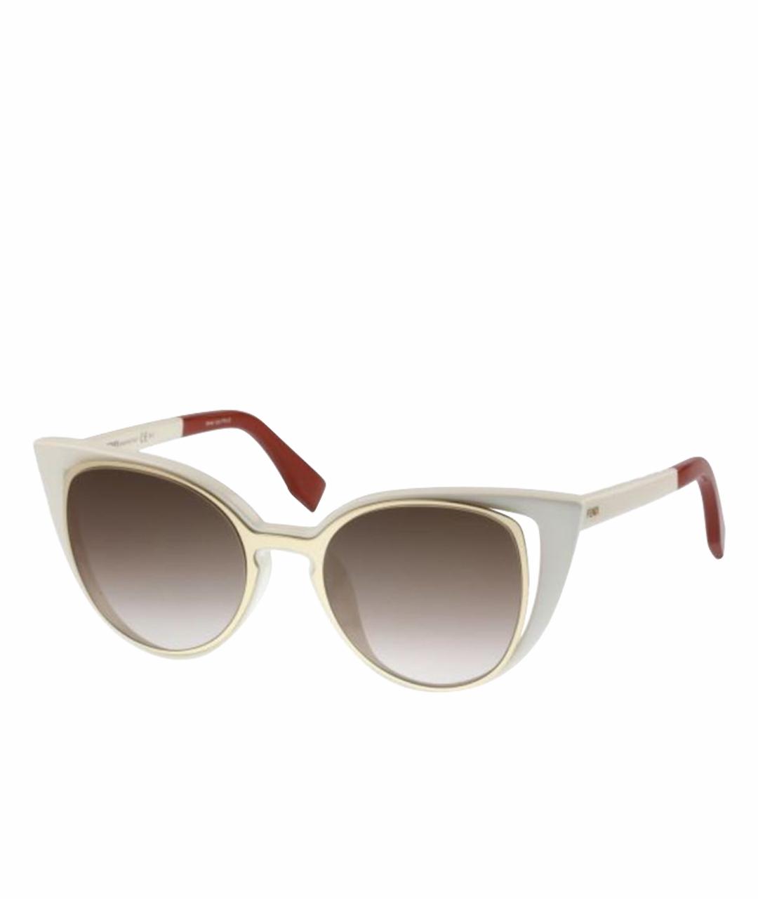 FENDI Белые пластиковые солнцезащитные очки, фото 1