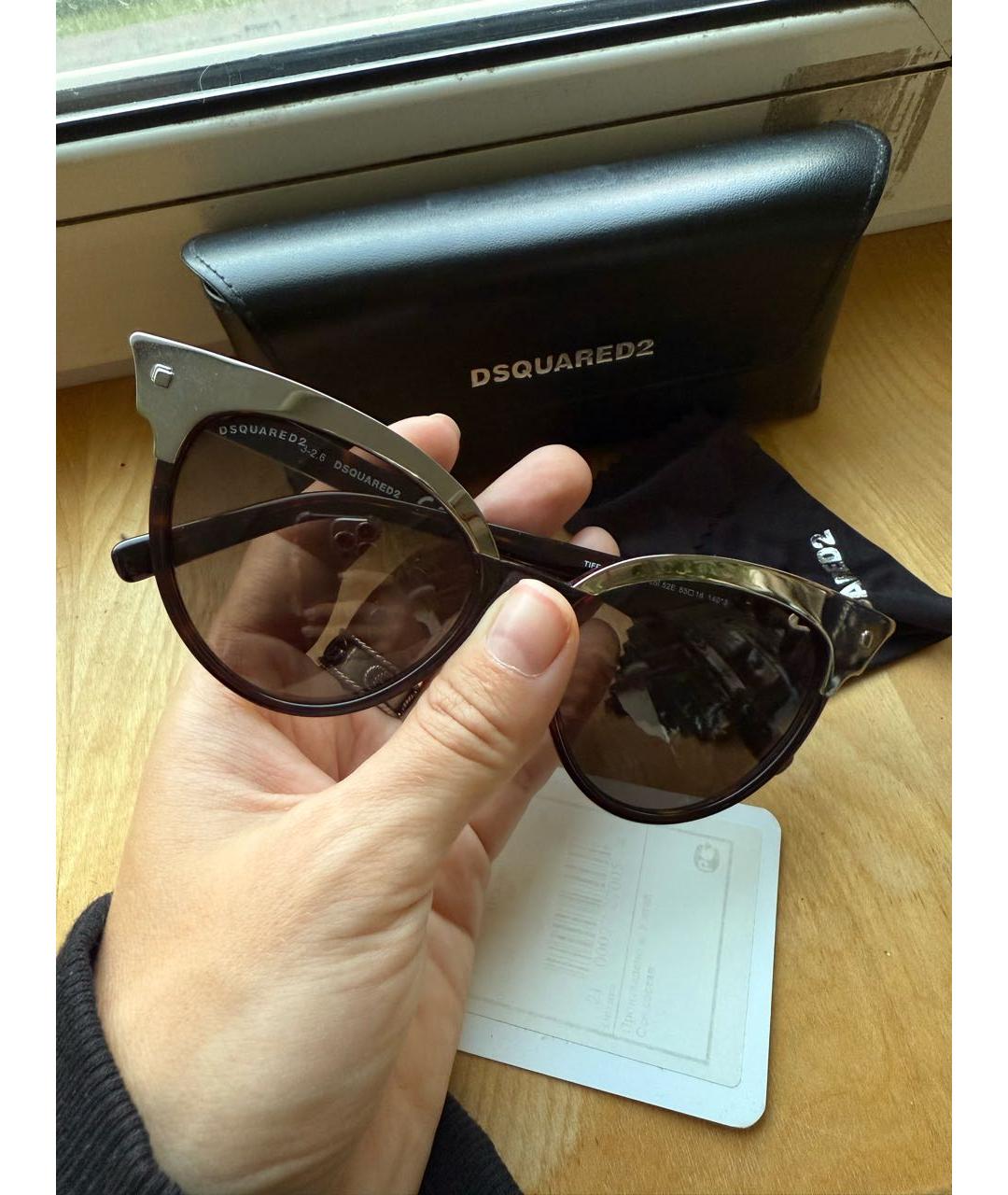 DSQUARED2 Серебряные пластиковые солнцезащитные очки, фото 4