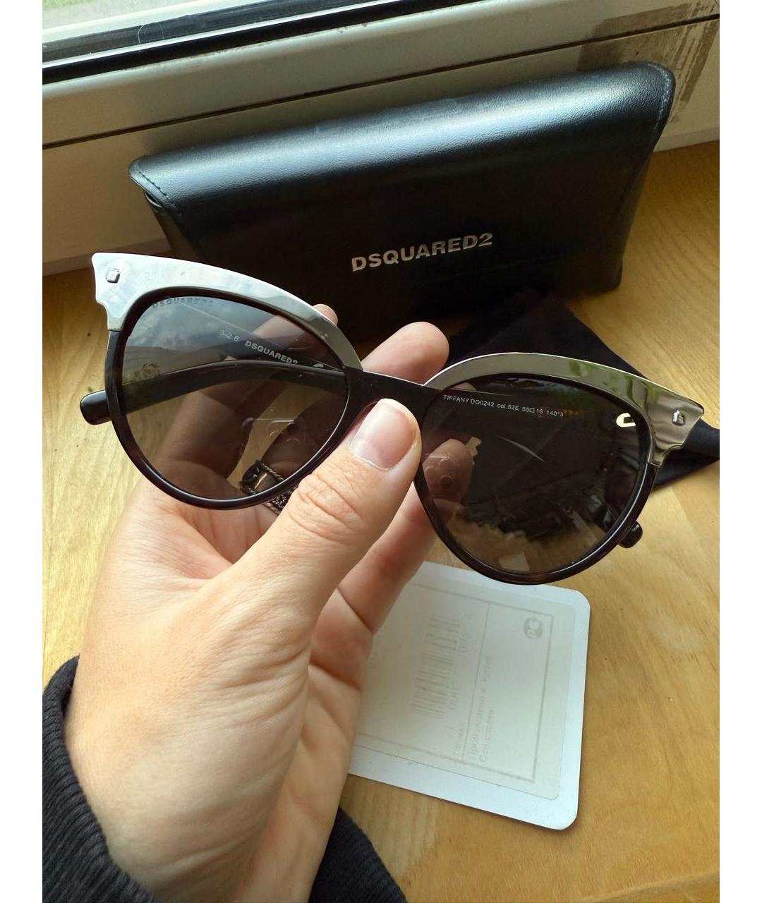 DSQUARED2 Серебряные пластиковые солнцезащитные очки, фото 2