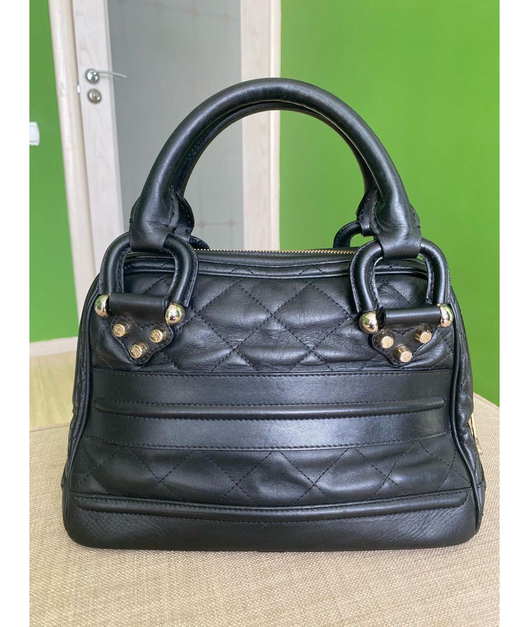 BURBERRY VINTAGE Черная кожаная сумка с короткими ручками, фото 8