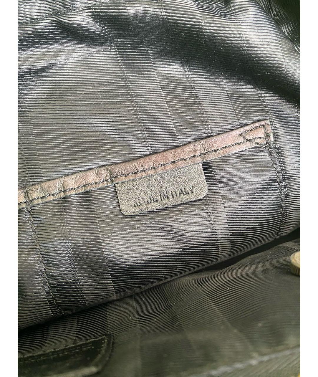 BURBERRY VINTAGE Черная кожаная сумка с короткими ручками, фото 7