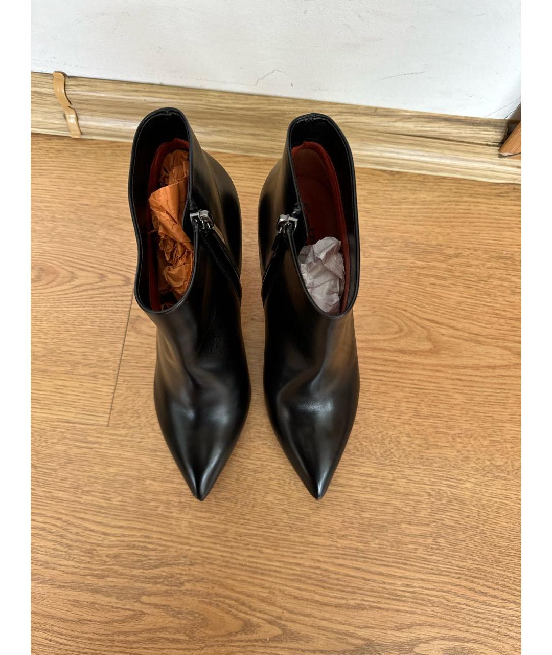 SANTONI Черные кожаные ботильоны, фото 3