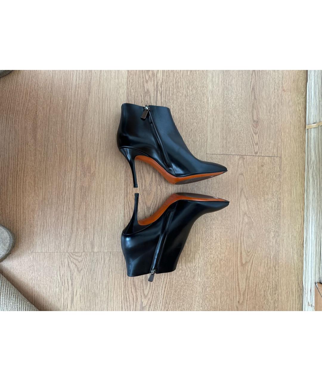 SANTONI Черные кожаные ботильоны, фото 7