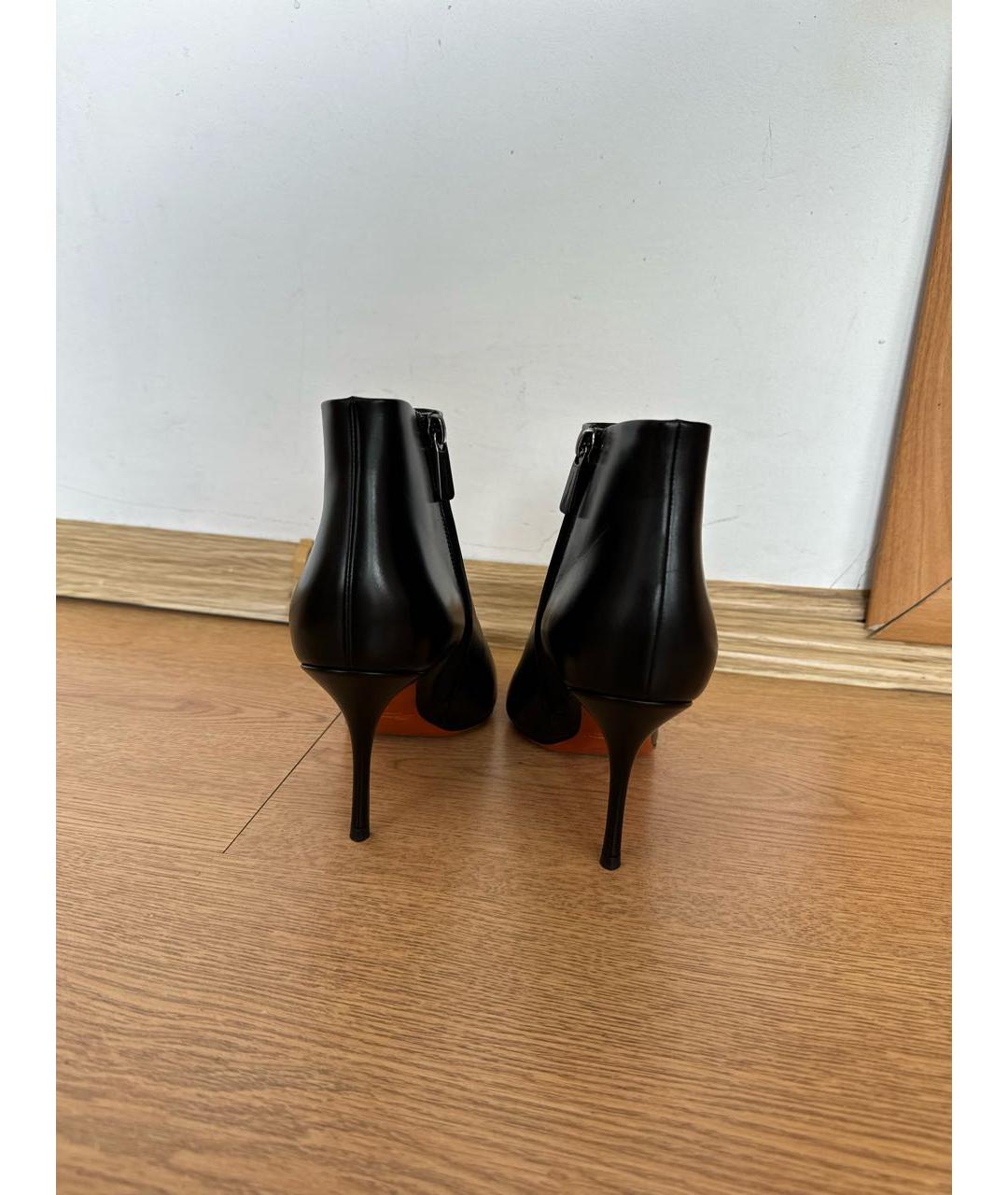 SANTONI Черные кожаные ботильоны, фото 4