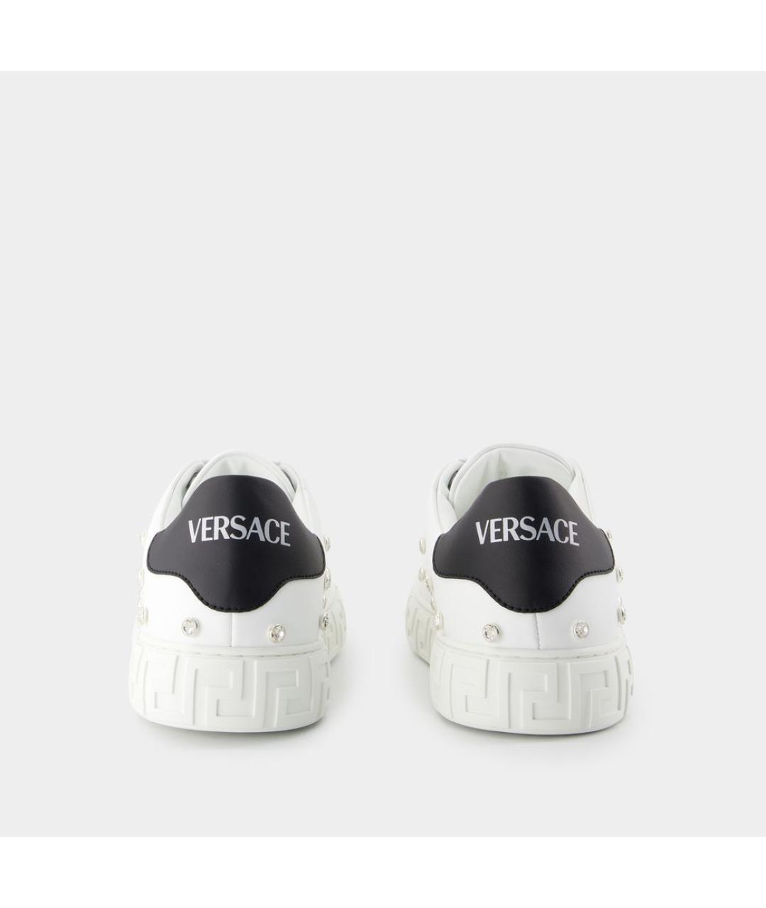 VERSACE Белые кожаные кеды, фото 3