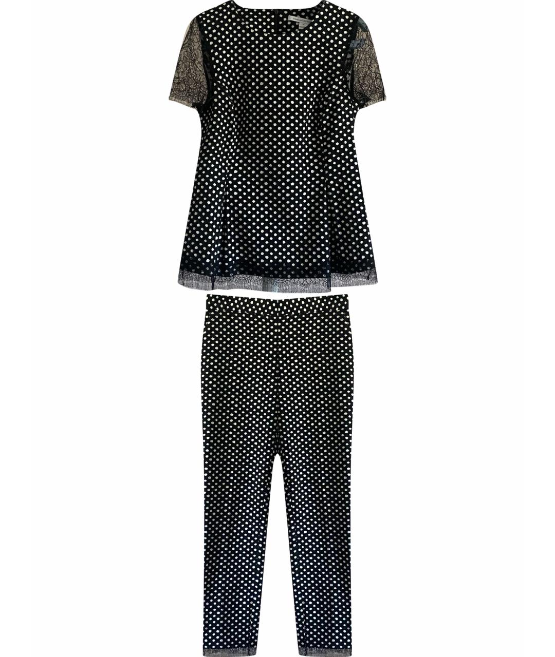 DIANE VON FURSTENBERG Черный хлопко-эластановый костюм с брюками, фото 1