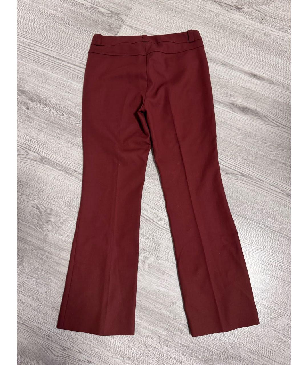LORO PIANA Бордовые хлопковые прямые брюки, фото 2