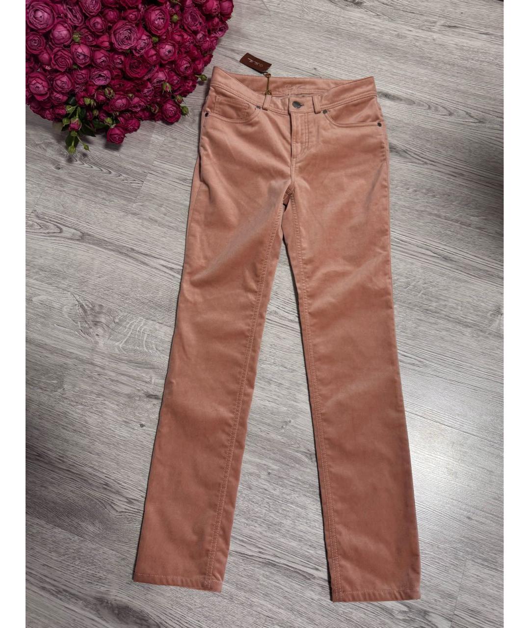 LORO PIANA Коралловые хлопко-эластановые джинсы слим, фото 5