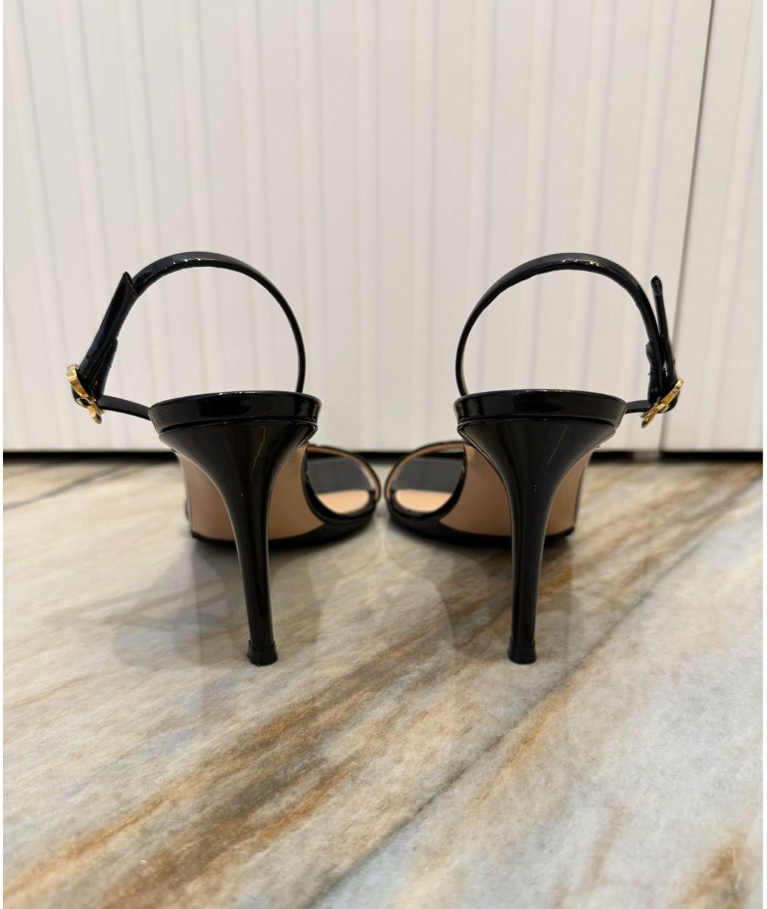 GIANVITO ROSSI Черные босоножки из лакированной кожи, фото 4