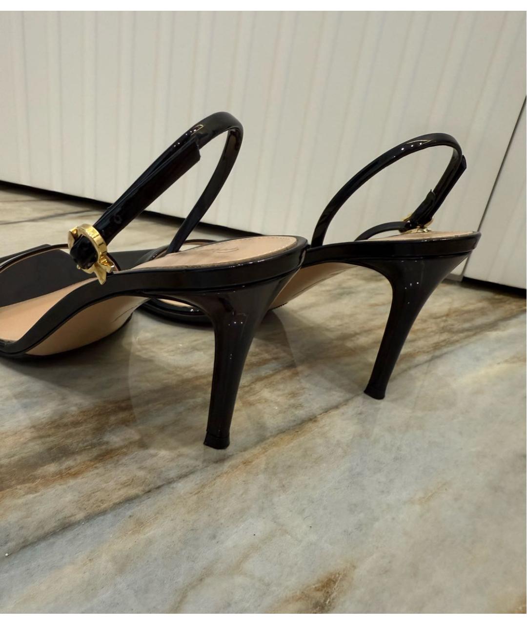 GIANVITO ROSSI Черные босоножки из лакированной кожи, фото 7