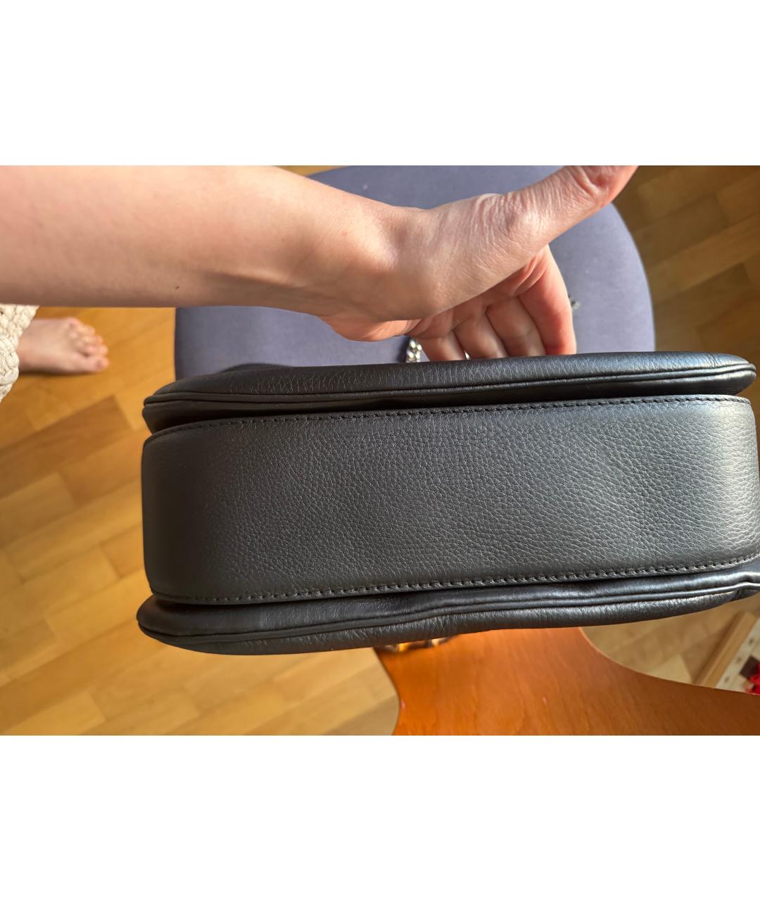 GUCCI Черная кожаная сумка с короткими ручками, фото 4