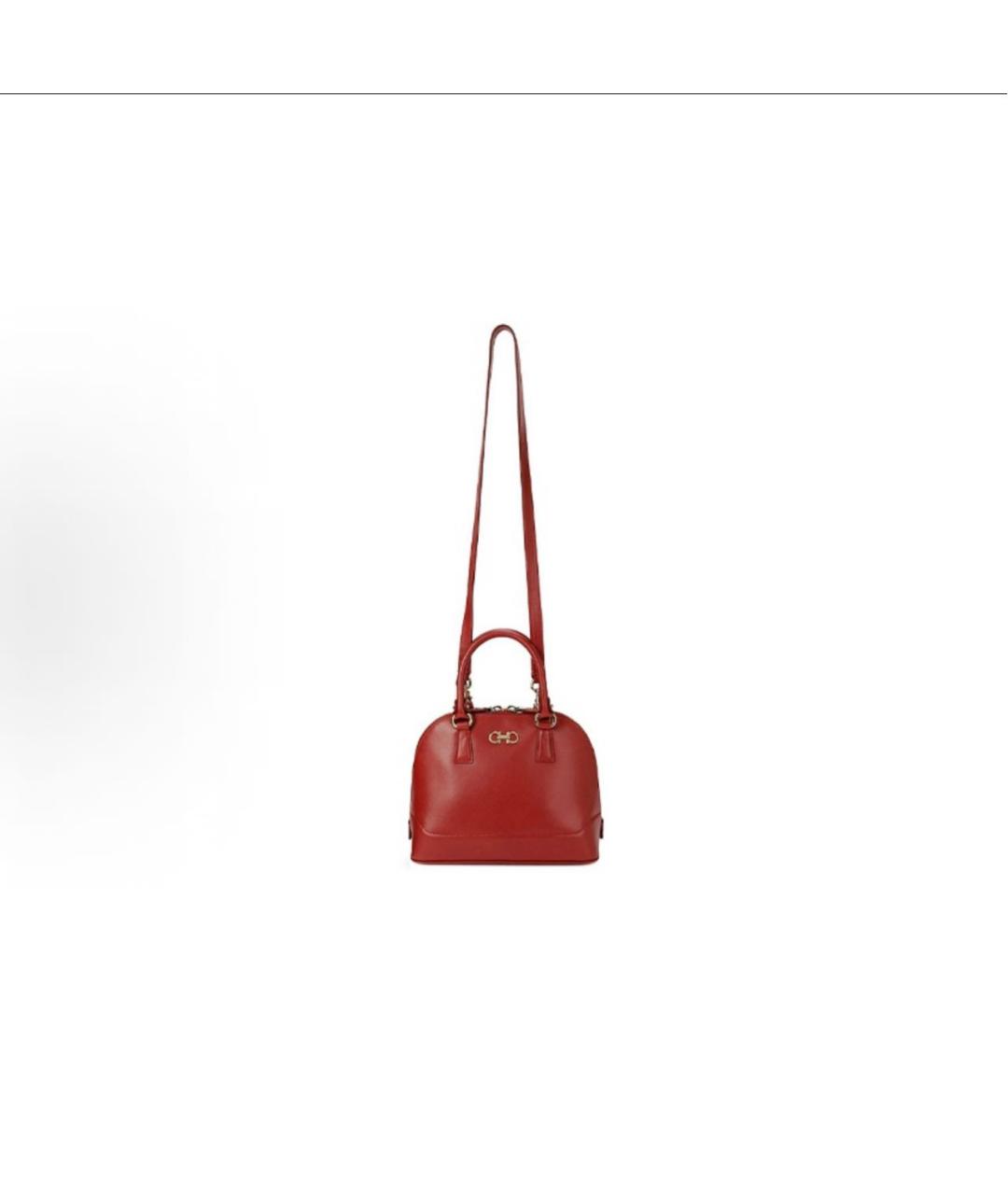 FERRAGAMO Бордовая кожаная сумка с короткими ручками, фото 6