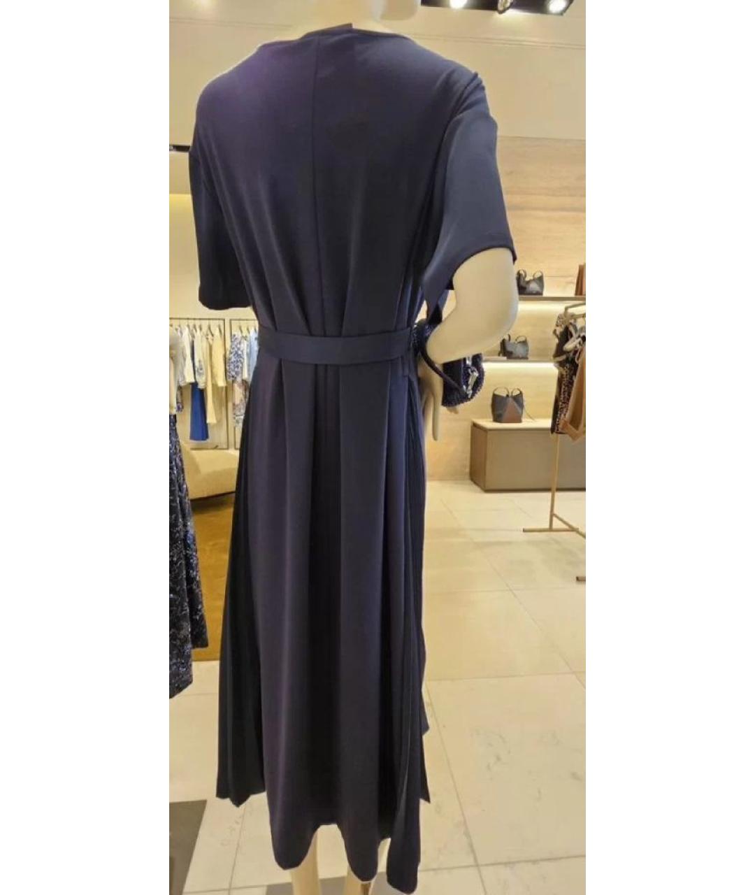WEEKEND MAX MARA Темно-синее полиэстеровое повседневное платье, фото 4