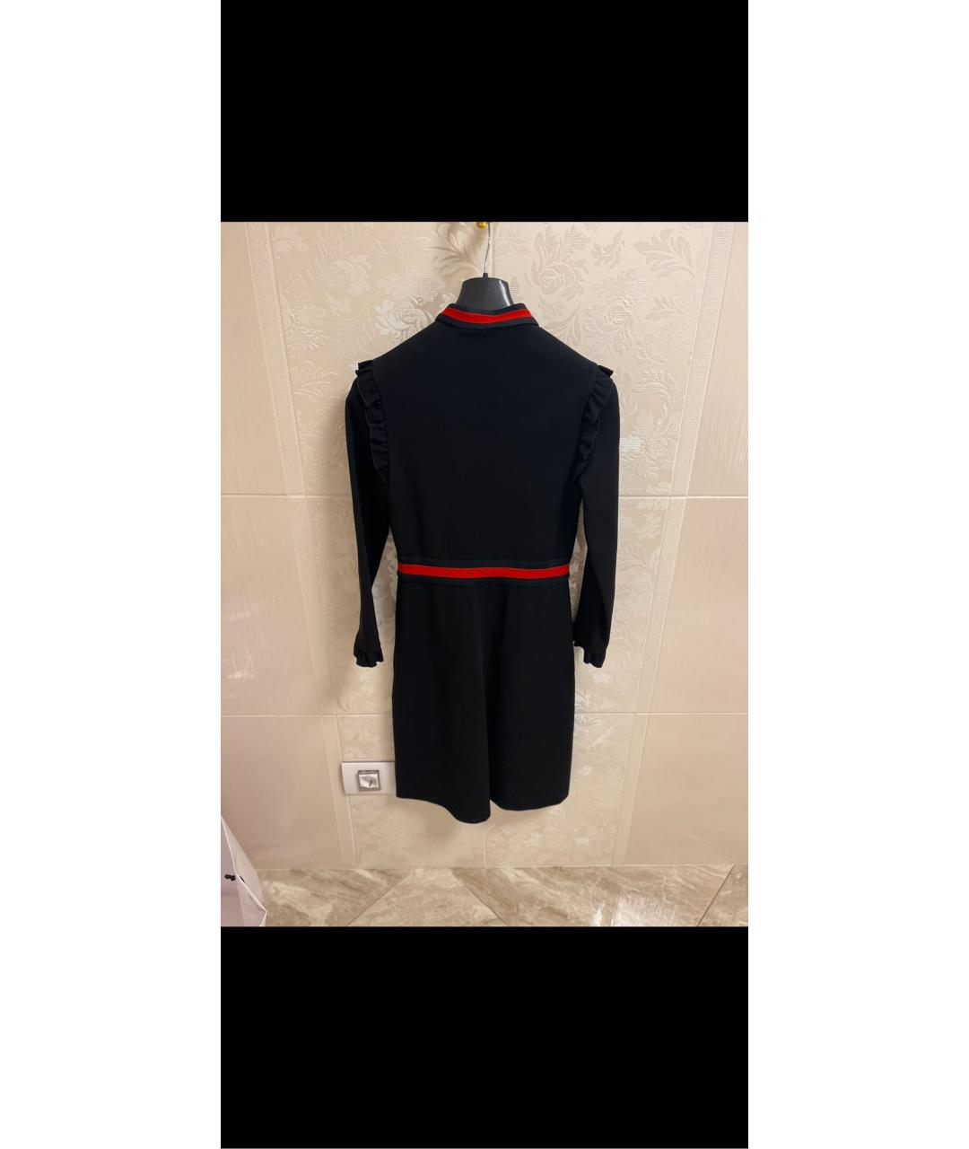 GUCCI Черное креповое повседневное платье, фото 2