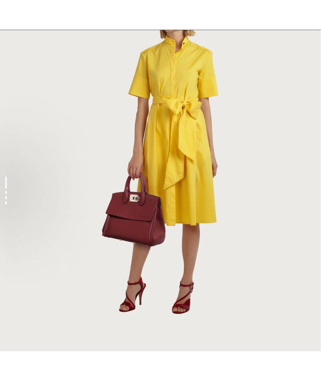 FERRAGAMO Бордовая кожаная сумка с короткими ручками, фото 5