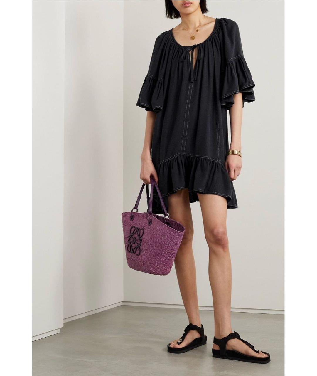 ISABEL MARANT ETOILE Черное шелковое повседневное платье, фото 7