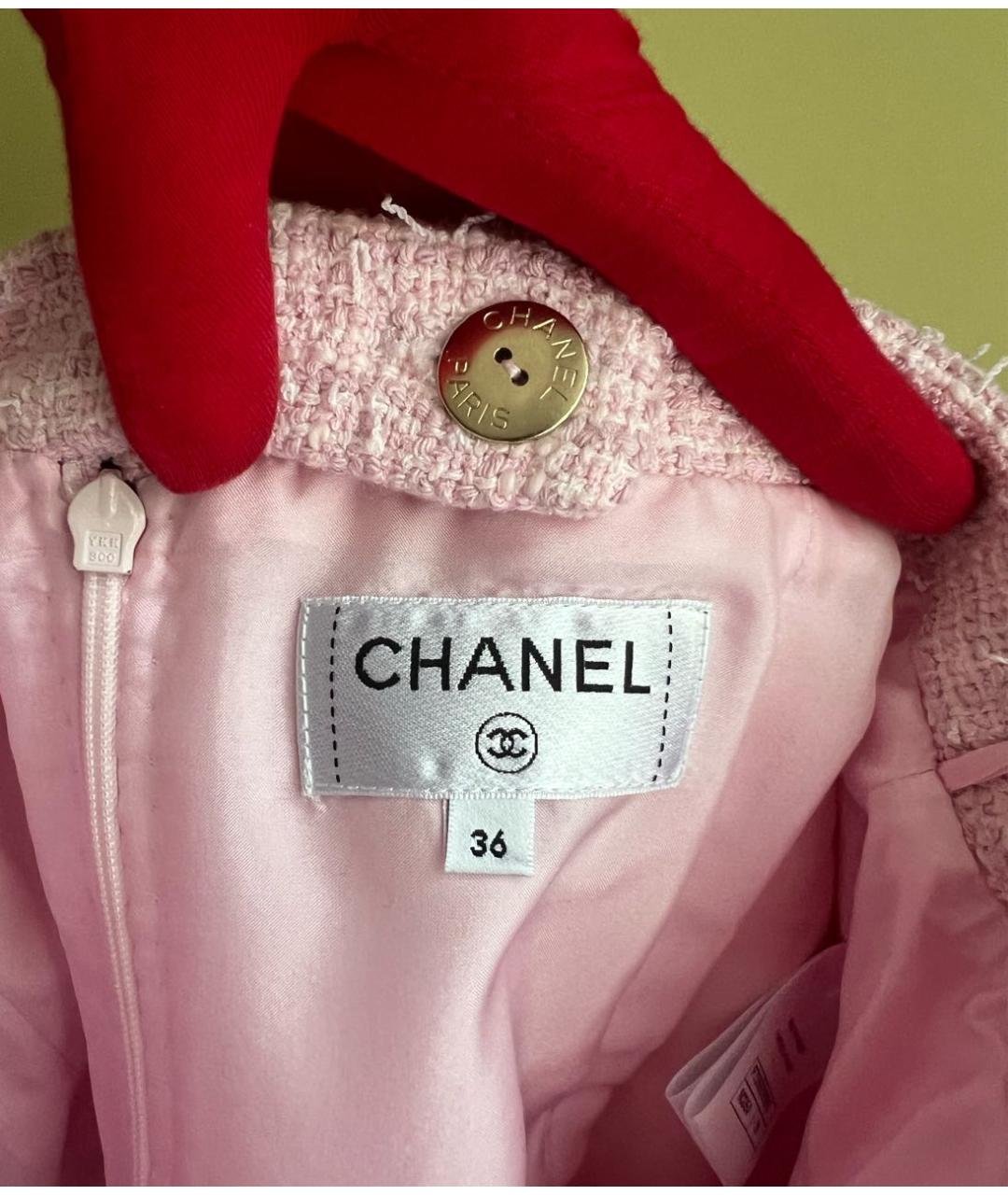 CHANEL Розовая твидовая юбка мини, фото 7