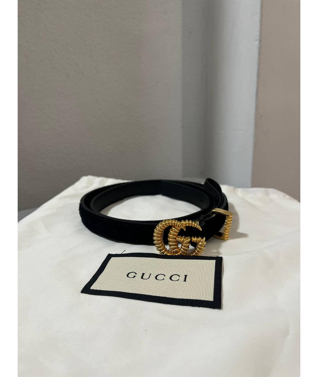 GUCCI Черный замшевый ремень, фото 5