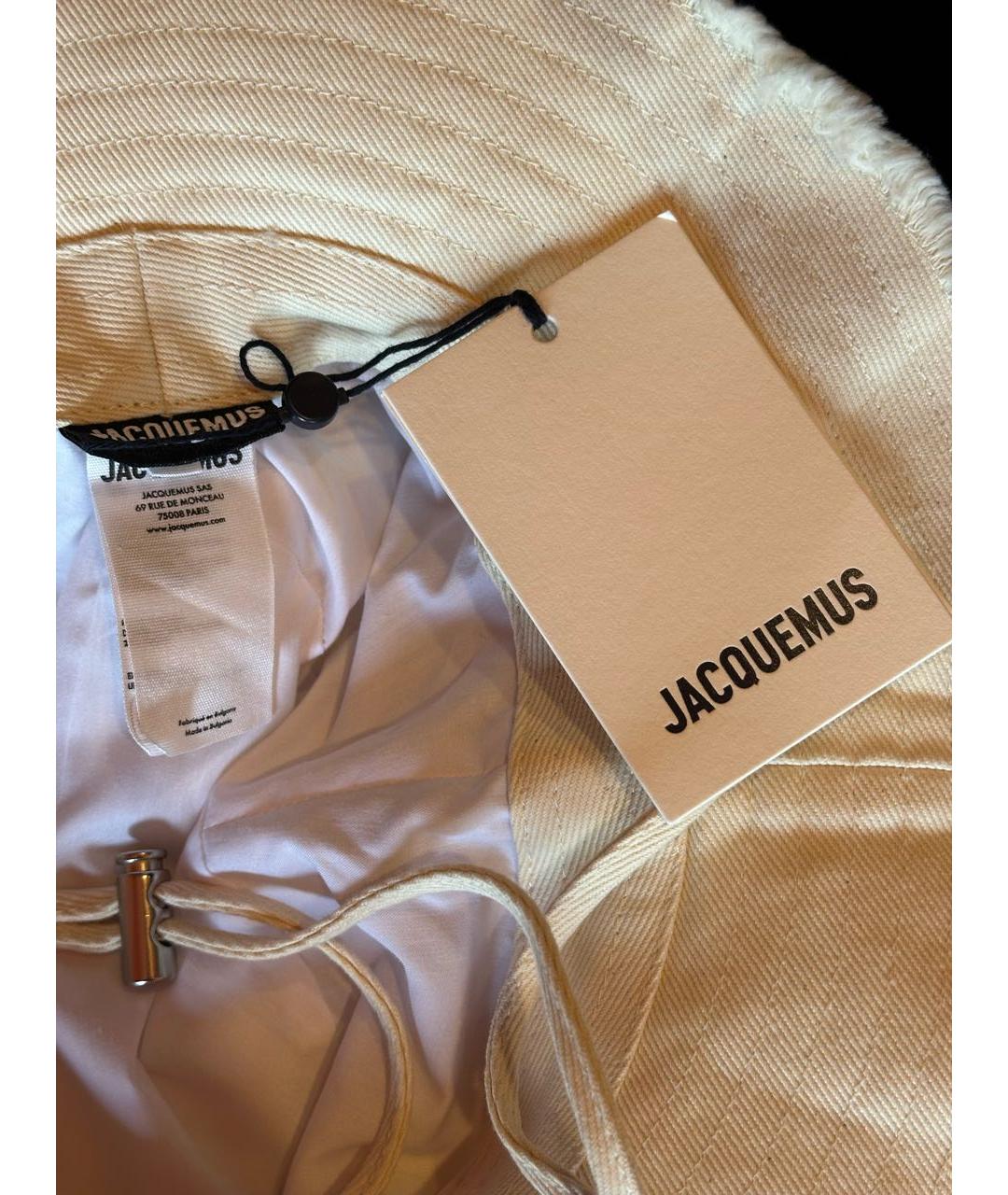 JACQUEMUS Бежевая хлопковая панама, фото 4